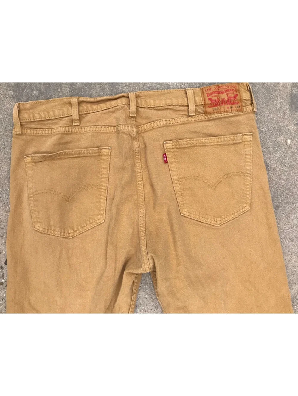 Levis Jeans Men 38x32 Brown Denim Pant 505 Straight Fit Work Casual Office Pant
